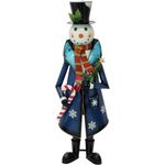 EUROPALMS Schneemann mit Mantel, Metall, 150cm, blau (83314907)