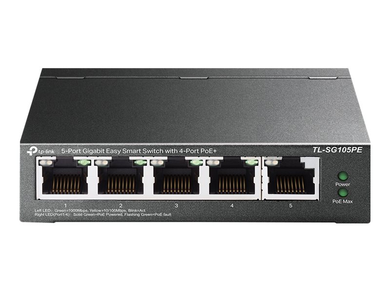 TP-Link TL-SG105PE 5-Port Gigabit Easy Smart Switch Schwarz