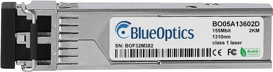 Kompatibler Juniper 740-042297 BlueOptics© BO05A13602D SFP Transceiver, LC-Duplex, 100BASE-FX, Multimode Fiber, 1310nm, 2KM, DDM, 0°C/+70°C (740-042297-BO)