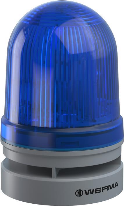 Werma TwinFLASH blinkende LED-EVS-Signalleuchte mit akustischem Signalgeber, Wandmontage, 253VAC, Blau (461.520.60)