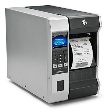 Zebra ZT610 Industriedrucker, 203 dpi, Peeler, Rewinder, Touchdisplay, Schwarz/Silber