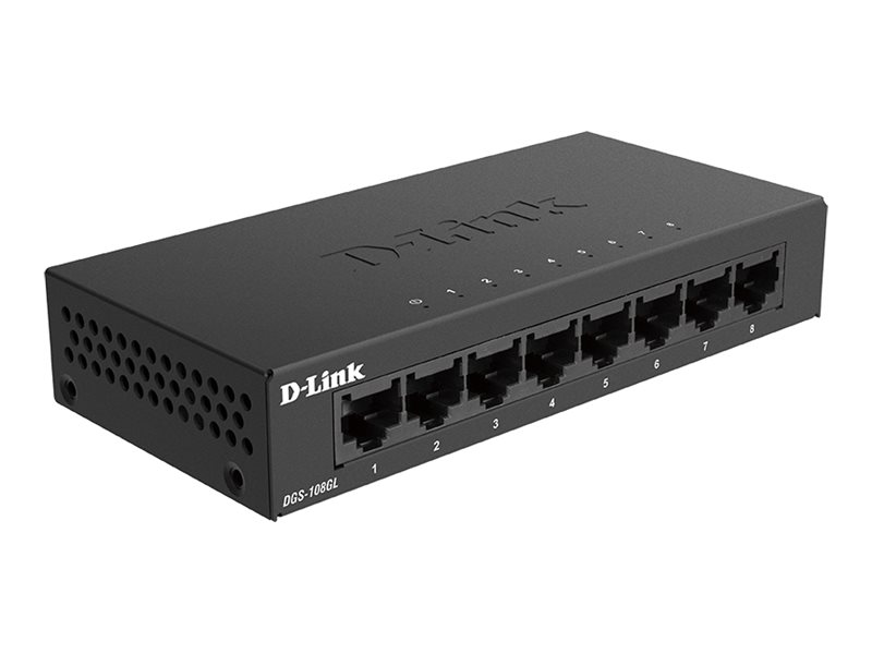 D-Link DGS-108GL Unmanaged Gigabit Switch 8 Ports Schwarz