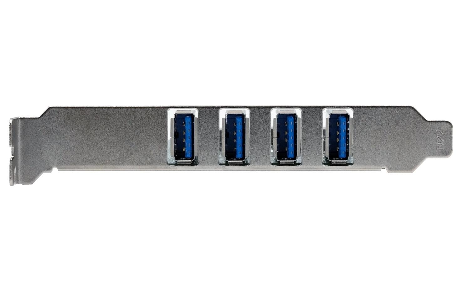 Exsys EX-11044 PCIe USB 3.2 Gen 1 Schnittstellenkarte 4 Ports VIA VL805 Grün Silber