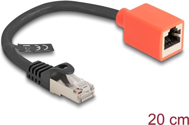 Delock RJ45 Geräteschutz Adapter Cat.6A S/FTP 20 cm Break Away (88197)