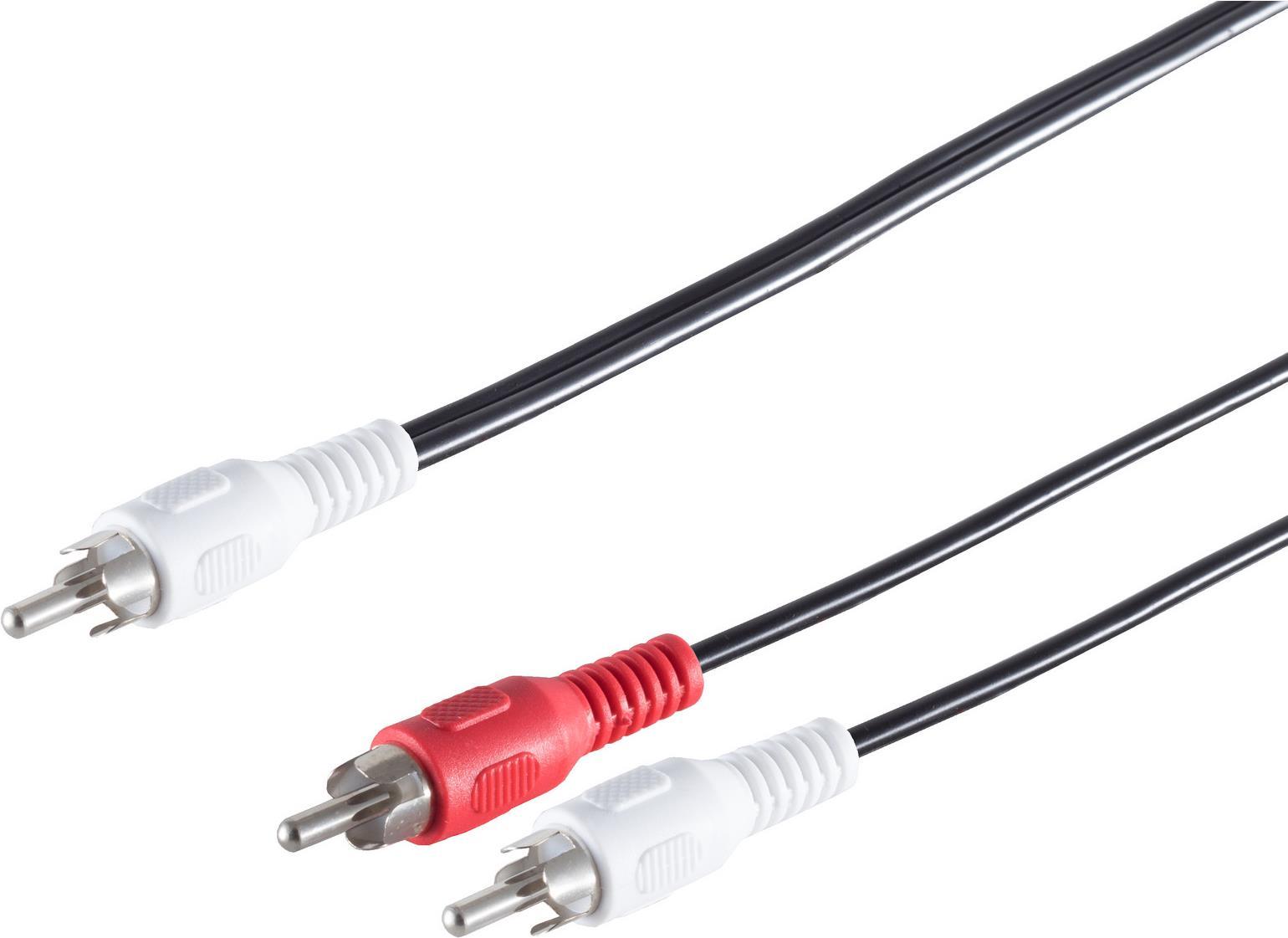 S/CONN maximum connectivity Cinch Verlängerung Kabel-Cinchstecker auf 2 Cinchstecker, 2,5m (40064)