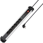 Sygonix SY-6805674 Überspannungsschutz-Steckdosenleiste 6fach Schwarz, Silver Schutzkontakt 1 St. (SY-6805674)