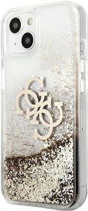 GUESS Hard Cover 4G Big Liquid Glitter Gold, for iPhone 13 Mini, GUHCP13SLG4GGO (GUHCP13SLG4GGO)