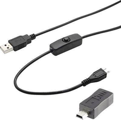 Renkforce USB 2.0 Kabel [1x USB 2.0 Stecker A - 1x USB 2.0 Stecker Mini-B] 1.5 m Schwarz inkl. Ein/Aus-Schalter Renkforce (RF-4658940)