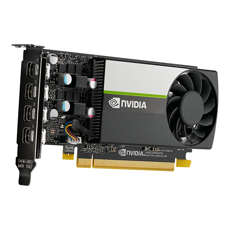 PNY NVIDIA Quadro T1000 4 GB GDDR6 Low-Profile Grafikkarte 4x Mini DisplayPort