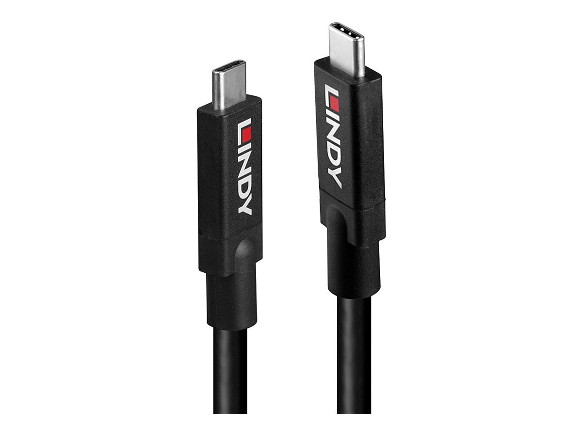 Lindy 43308 Aktives USB-C-Kabel USB 3.1 Gen 2 5 m 10 Gbit/s Schwarz
