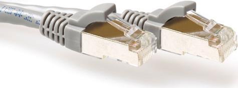 ACT Grey 20 meter LSZH SFTP CAT6A patch cable snagless with RJ45 connectors. Cat6a s/ftp lszh sng gy 20.00m (FB7020)