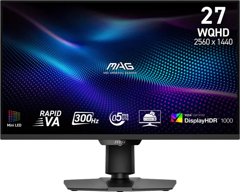 MSI MAG 274QPFDE X30MV Gaming Monitor 68,58 cm (27 Zoll) WQHD, Rapid VA, MPRT: 1ms, 300Hz, HDMI, DisplayPort, Pivot (9S6-3CF09H-003)