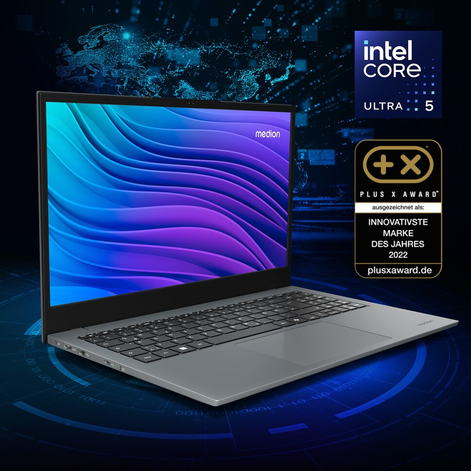 Medion E15443 15,6" Intel Core Ultra 5 16 GB RAM 512 GB SSD Grau