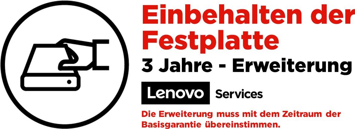 Lenovo 3 Jahre Einbehalten der Festplatte (Erweiterung) (5PS0W48370)