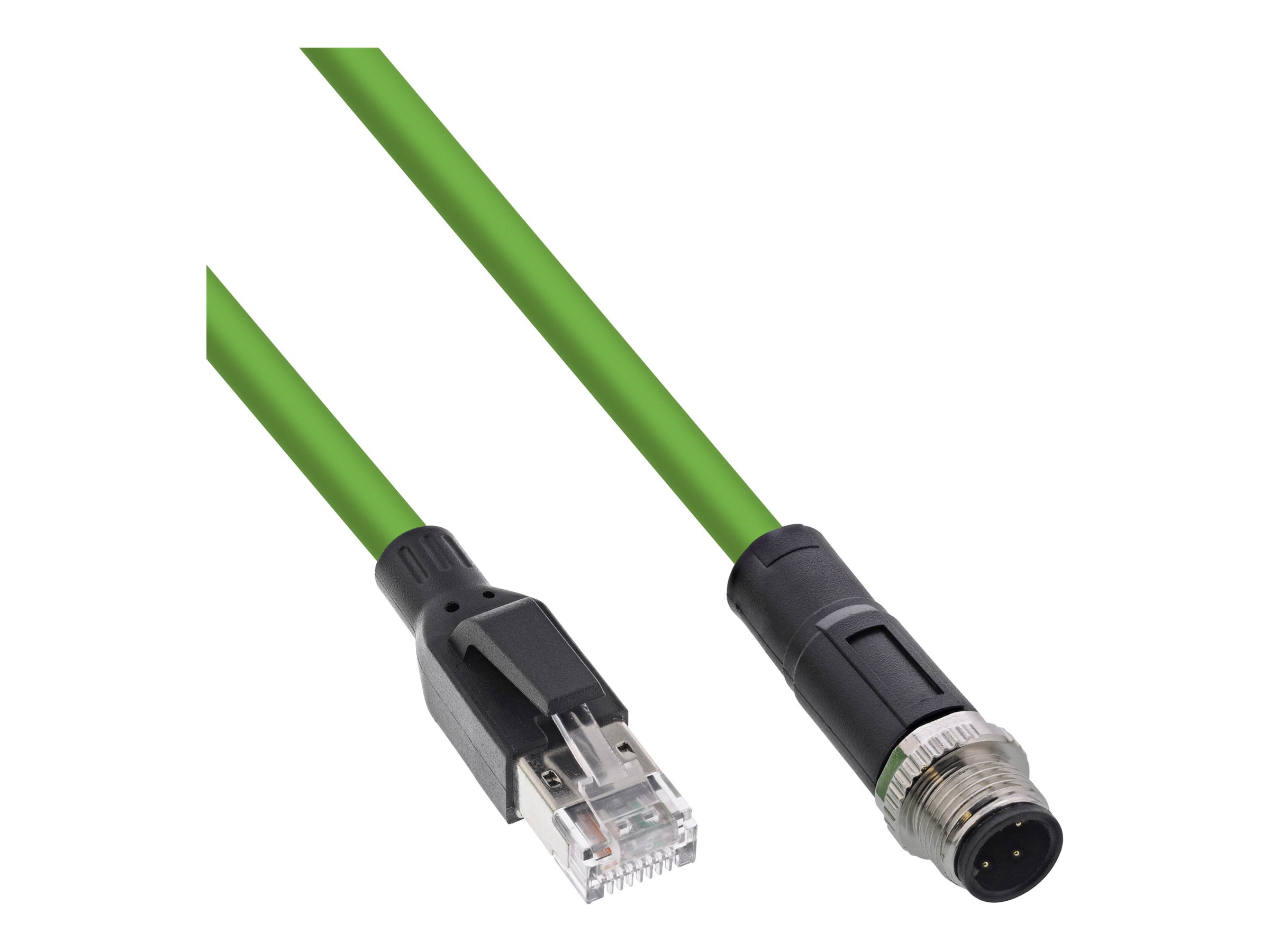 InLine Industrie Netzwerkkabel M12 4-pin D-kodiert zu RJ45 10 m SF/UTP Grün