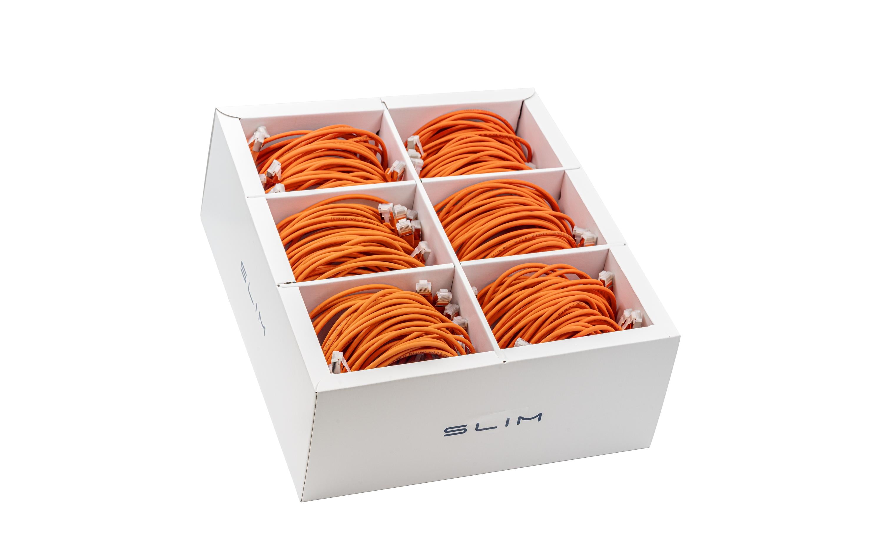Wirewin SLIM Cat6A Patchkabel U/FTP 1m 10 Gbit/s RJ-45 LSZH Orange – 90er Pack