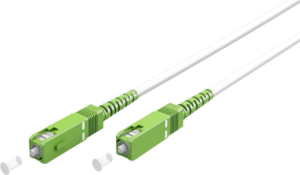 Goobay 59598 Glasfaserkabel 10 m SC/APC FTTH OS2 Weiß (59598)