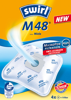 Swirl M 48 Staubfilterbeutel Blau, Weiß, Gelb
