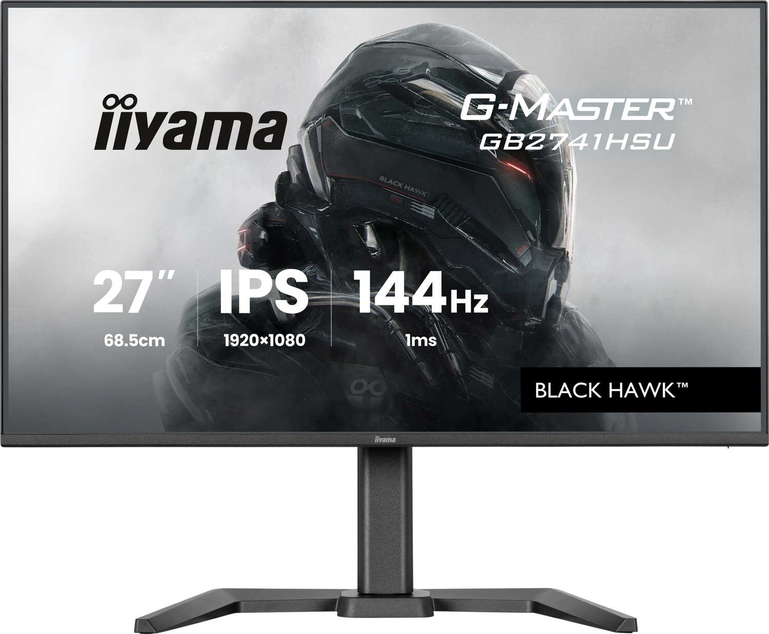 Iiyama G-Master GB2741HSU-B1 Black Hawk Gaming-Monitor 68.6 cm (27 Zoll), schwarz (matt), FullHD, IPS, HDMI, DP, Free-Sync, USB-Hub, Höhenverstellung, 144Hz Panel (GB2741HSU-B1)