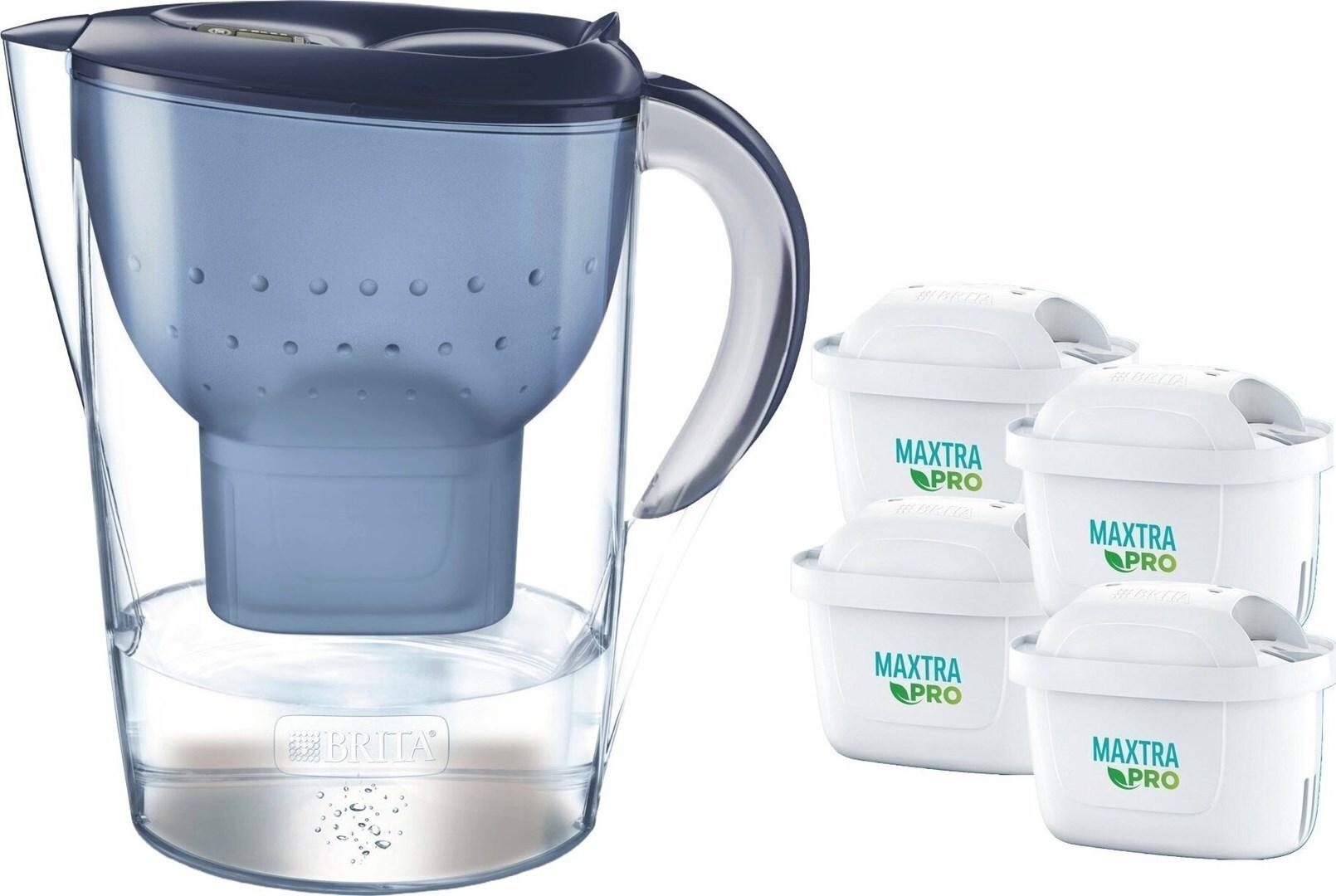 Brita Marella XL Kanne + 4 Maxtra-Kartuschen blau (1056038)