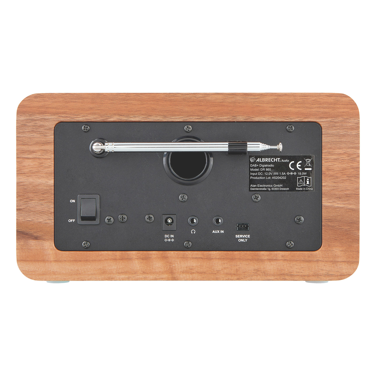 Albrecht DR 865 Digitalradio DAB+ FM 14 W Schwarz, Holz