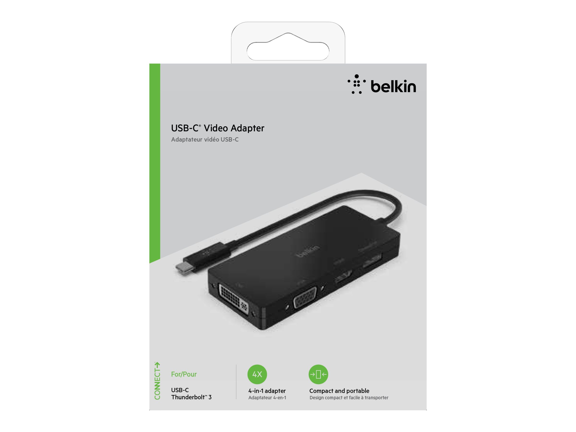 Belkin USB-C Videoadapter HDMI VGA DisplayPort DVI 4K Schwarz