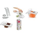 metaltex Universalreibe Mandolino, 4 Einsätze, weiß Farbe: silber/weiß, Material: Edelstahl, ABS Kunststoff - 1 Stück (194575080)