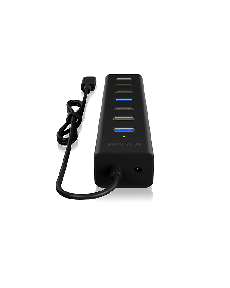 ICY BOX IB-HUB1700-C3 USB-C Hub 7-Port USB 3.2 Gen 1 Schwarz