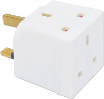 IC INTRACOM MANHATTAN UK 2-fach Steckdosenadapter Zwei britische BS1363A-Steckdosen, BS1363A-Stecker