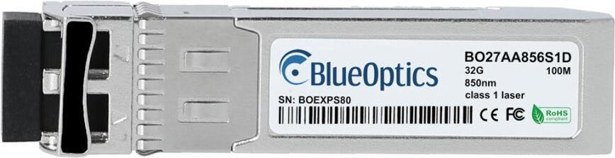 HPE R6B12A kompatibler BlueOptics© SFP28 Transceiver für Multimode 32 Gigabit Highspeed Datenübertragungen in Glasfaser Netzwerken. Unterstützt 32 Gigabit Fibre Channel in Storage Systemen und ähnlicher Hardware. BlueOptics SFP28 Transceiver sind mit Digi (R6B12A-BO)