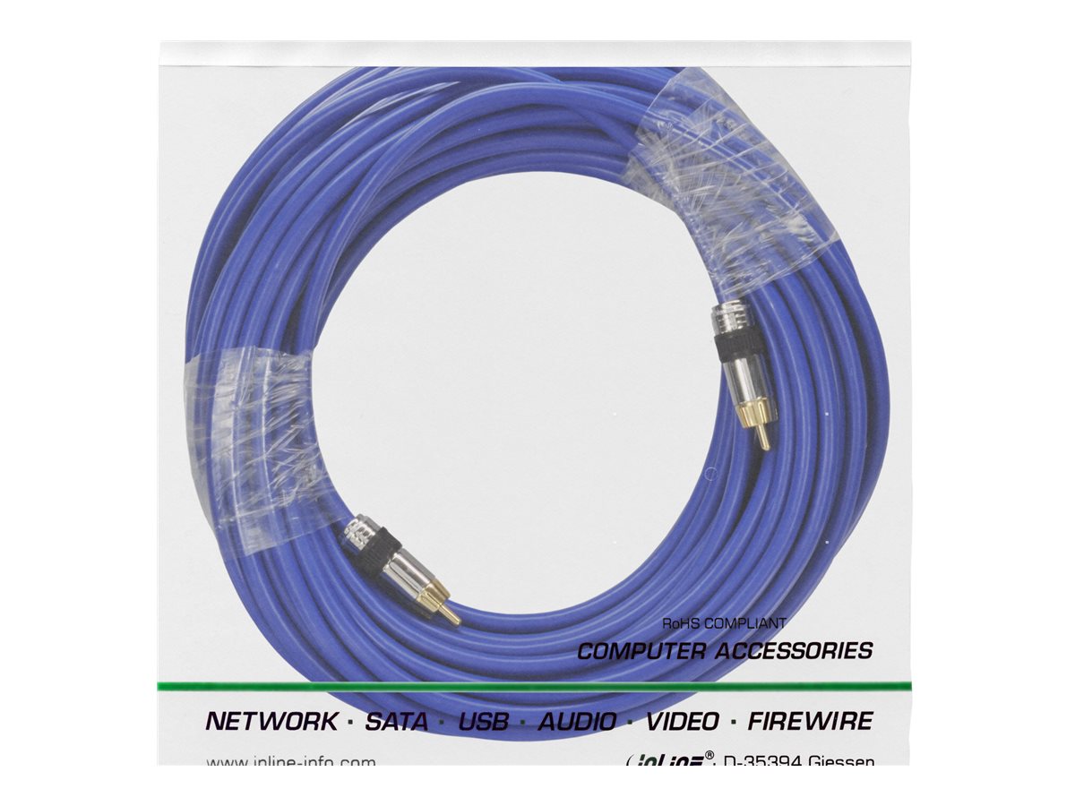 InLine Premium Cinch Audiokabel RCA Stecker/Stecker 15 m Blau