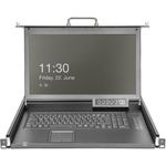 DIGITUS Modulare HD LCD KVM Konsole mit 17" TFT, 16-Port HDMI KVM Anschluss, Touchpad, deutsches Tastaturlayout (DS-72220-7GE)