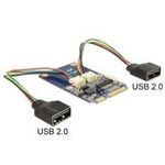 Delock Mini PCIe I/O full size 2 x USB 2.0 Typ-A Buchse (95242)