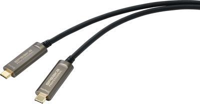 SpeaKa Professional USB-C / DisplayPort Anschlusskabel 10.00 m SP-9505620 TPE-Mantel Schwarz [1x USB-C™ Stecker - 1x USB-C™ Stecker] (SP-9505620)