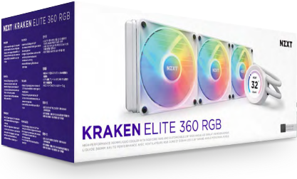 NZXT Kraken Elite 360 RGB Prozessor All-in-One-Flüssigkeitskühler 12 cm Weiß 1 Stück(e) (RL-KR36E-W1)