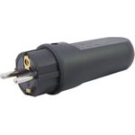 REV Schutzkontakt-Stecker spritzwassergeschützt IP44 Gummi schwarz Elektrischer Netzstecker (0512090555)