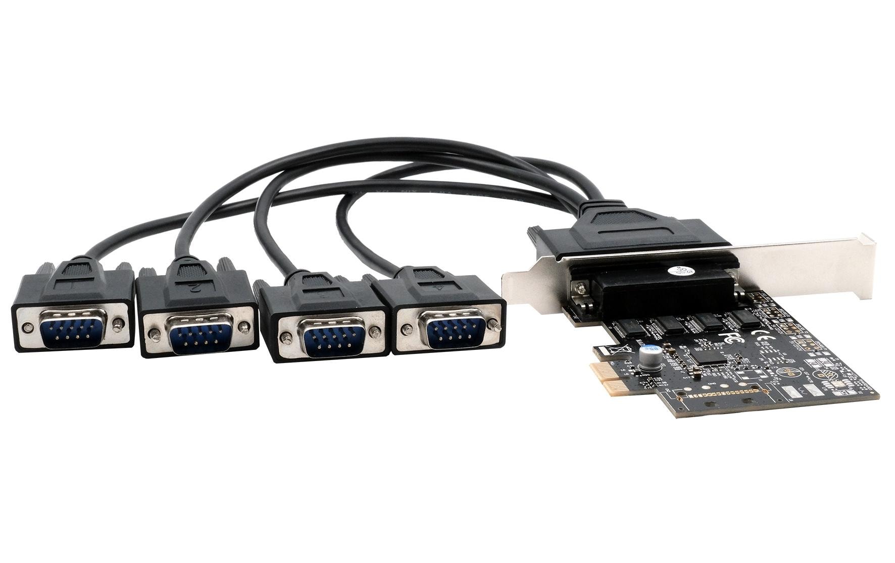 Exsys EX-46024 PCIe Schnittstellenkarte 4x RS-232 mit Octopus-Kabel