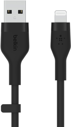Belkin Cbl Silicqe USB-A LTG 2M noir - 2 m - USB A - USB C/Lightning - Männlich - Männlich - Schwarz (CAA008BT2MBK)