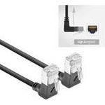 ACT Black 0.15 meters U/FTP CAT6A LSZH Slimline patch cable with RJ45 connectors 90? angled up to 90? angled up (DA6930)