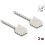Delock RJ45 Netzwerkkabel Cat.6 UTP Ultra Slim 3 m grau mit kurzen Steckern (80770)