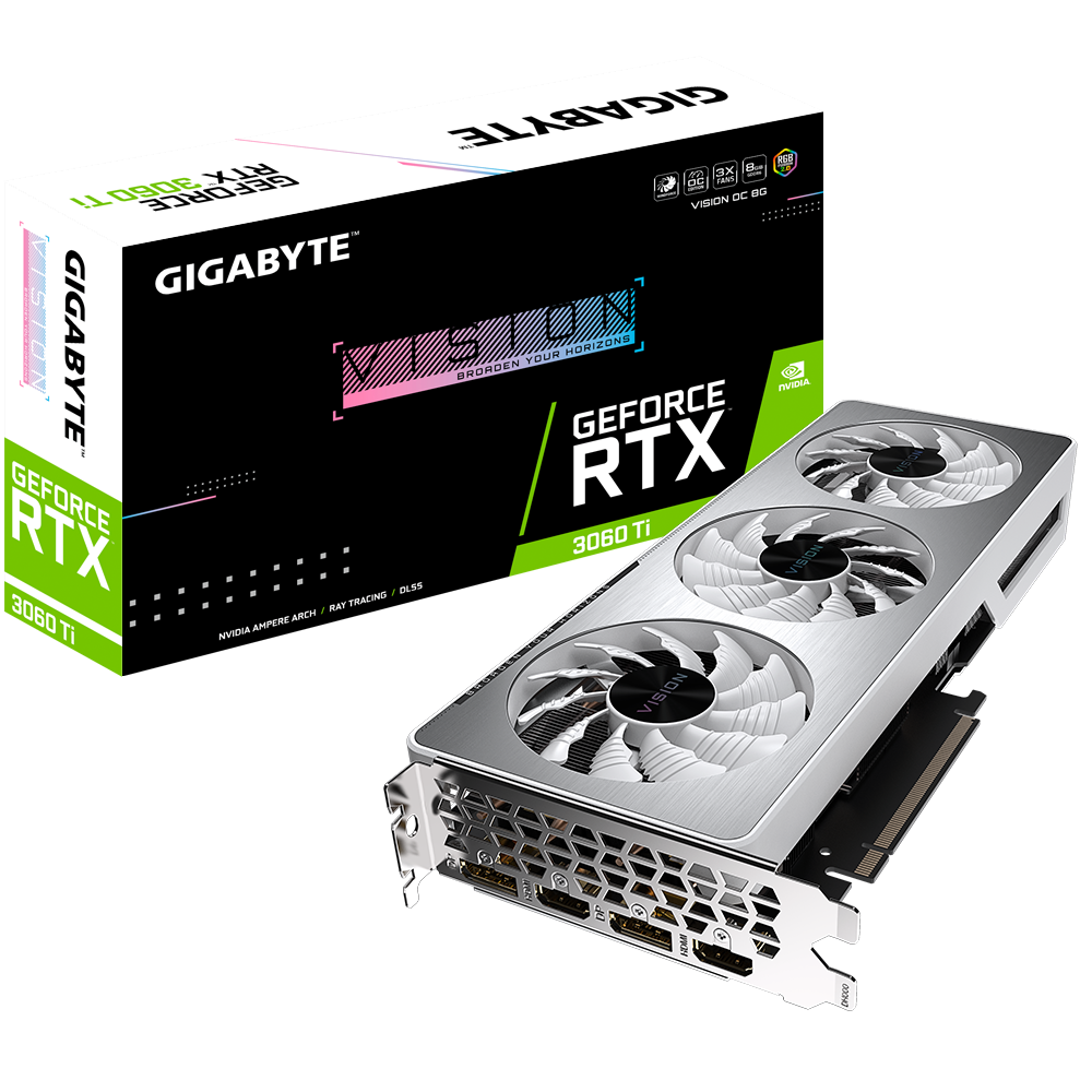 GIGABYTE GeForce RTX 3060 Ti VISION OC 8GB 256bit 3xDP 3xHDMI LHR (GV-N306TVISION OC-8GD 2.0) (geöffnet)