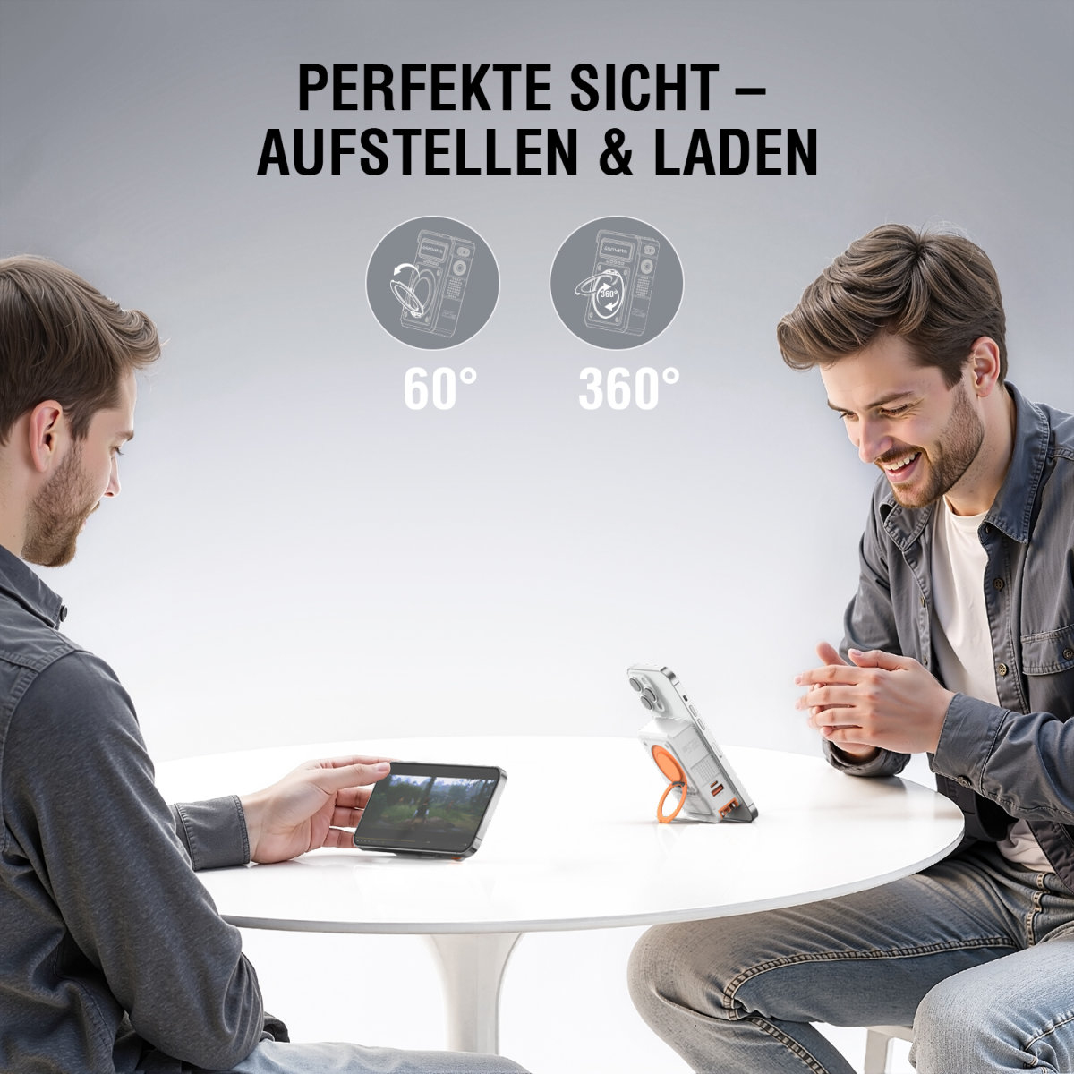 4smarts 6in1 Hybrid Charger Powerbank 10000 mAh Orange, Weiß
