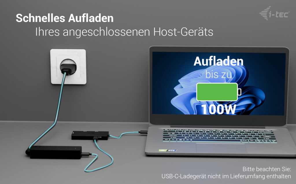 i-tec USB-C Triple Display Docking Station mit 3 x HDMI und 100 W Power Delivery Schwarz