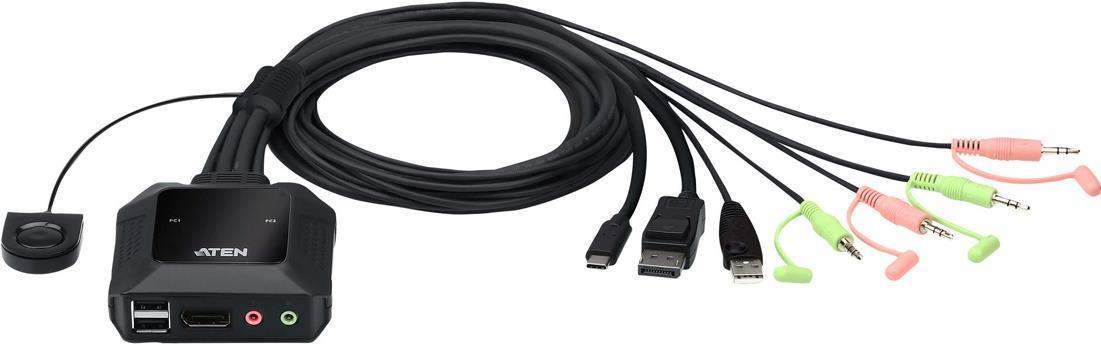 ATEN 2-Port USB-C-DisplayPort-Kabel KVM Switch (CS52DP)