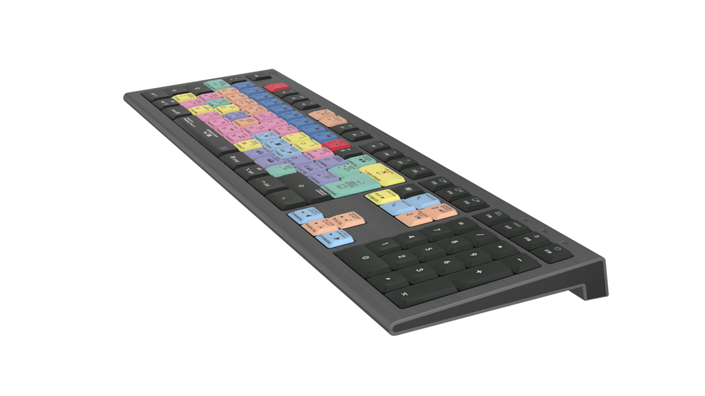 Logickeyboard Adobe Premiere Pro CC Astra 2 Kabelgebundene Tastatur USB QWERTZ LED Grau