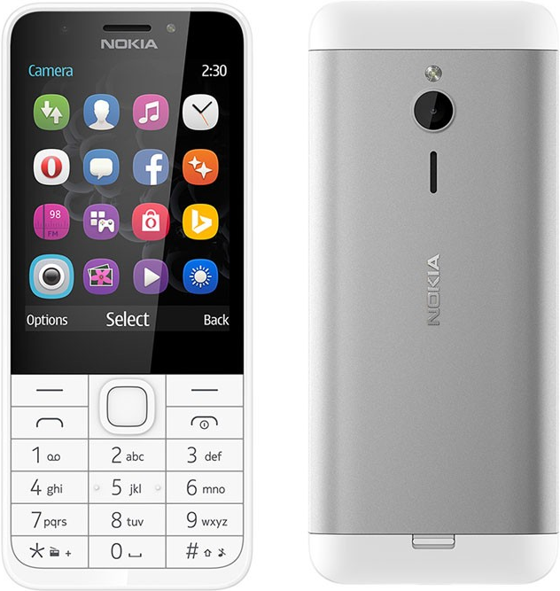Nokia 230 Dual Sim - white silver (Nokia 230 White Dual Sim)