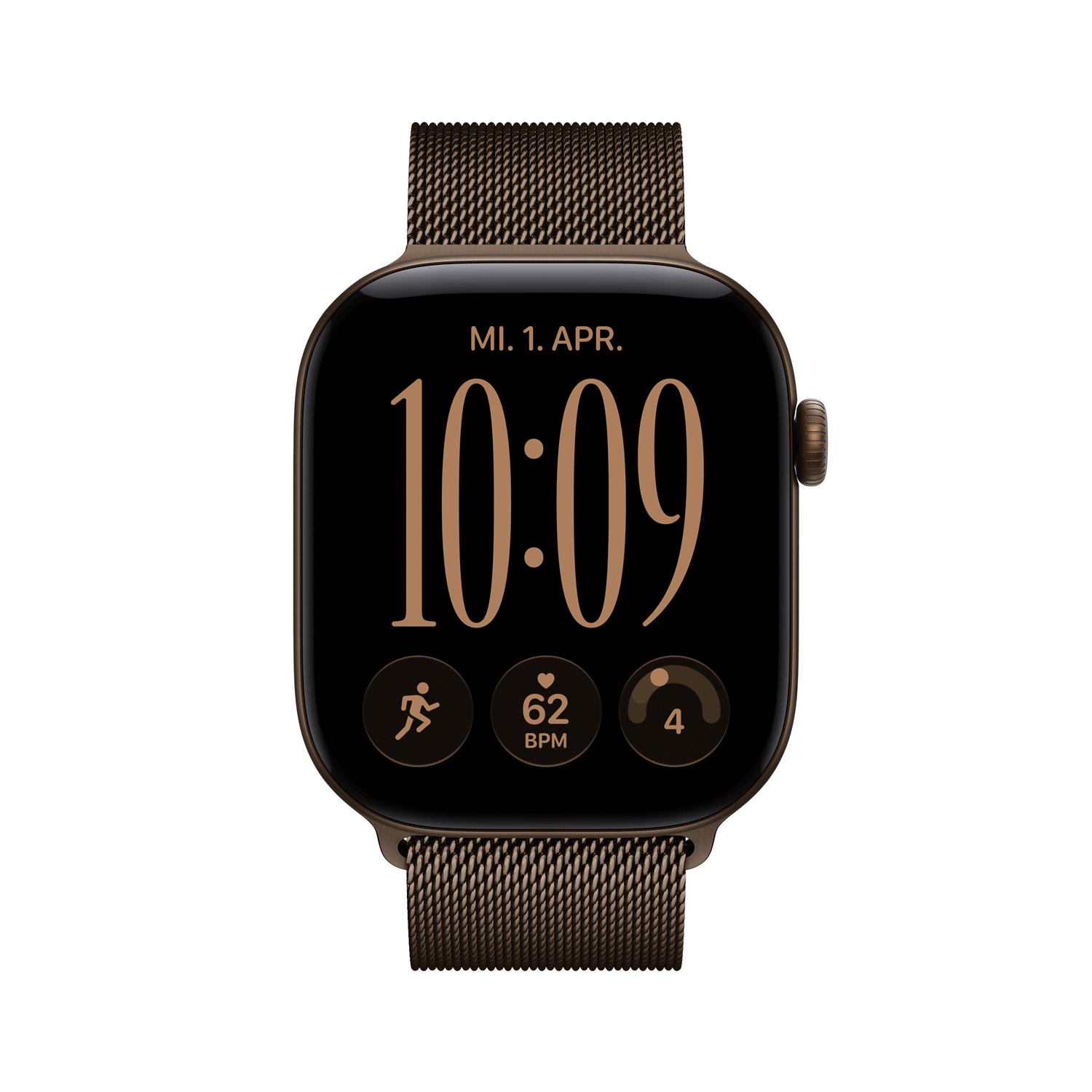 Apple Watch Series 12 GPS + Cellular 46mm Aluminium Gehäuse Dark Bronze Milanaise-Armband M/L