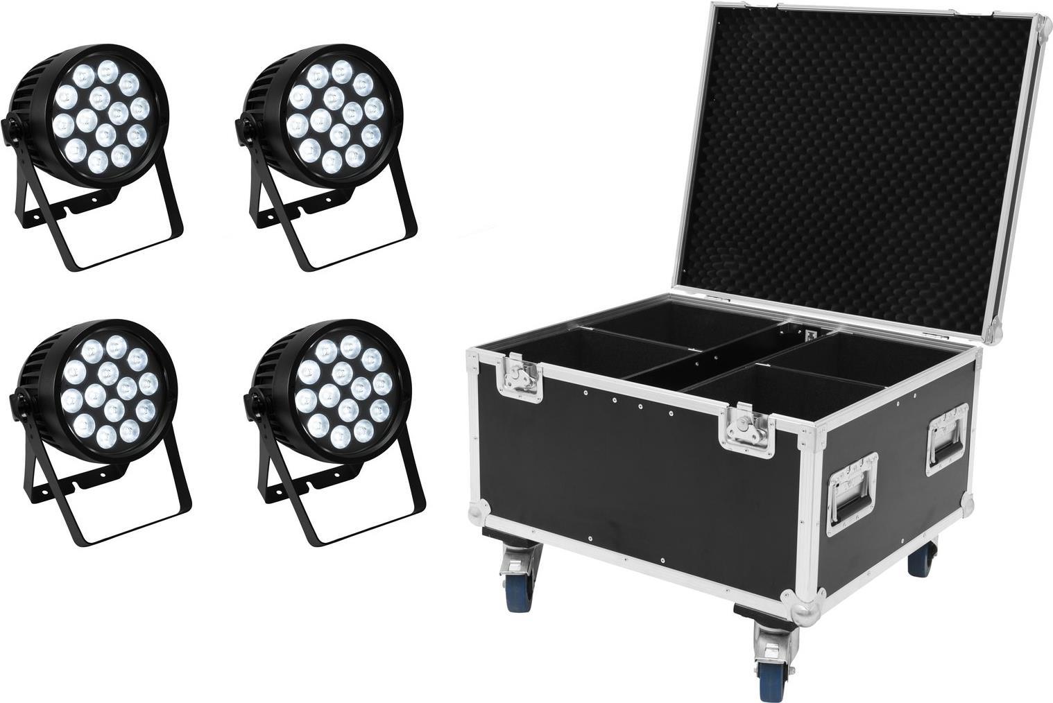 EUROLITE Set 4x AKKU IP PAR 14 HCL QuickDMX + Case (20000822)