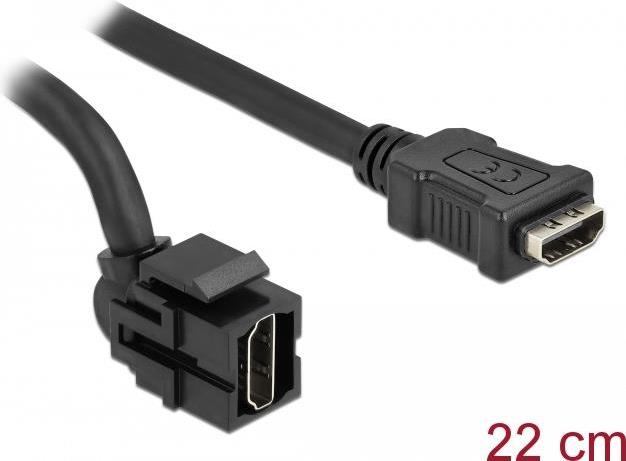 Delock Keystone Modul HDMI Buchse 250° > HDMI Buchse mit Kabel (86854)