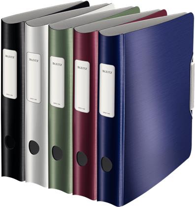 LEITZ Ordner Active Style, 180 Grad, 60 mm, farbig sortiert DIN A4, runder Rücken, aus PP, gebürstete Oberfläche, innen - 5 Stück (1109-00-99)